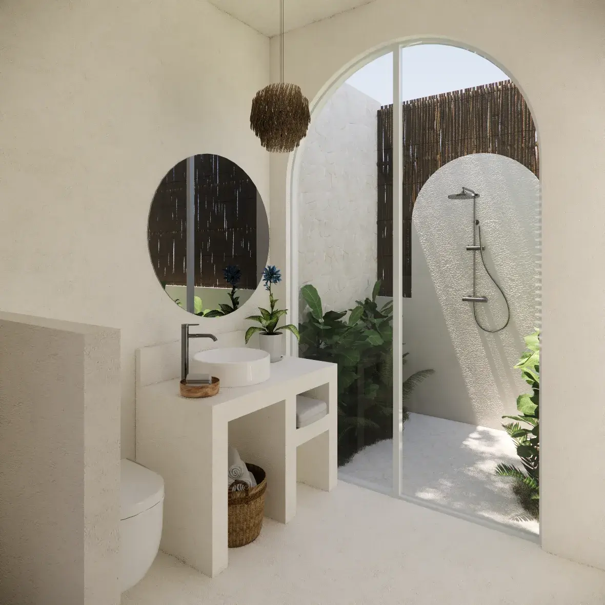 Ground floor bathroom with sink and mirror