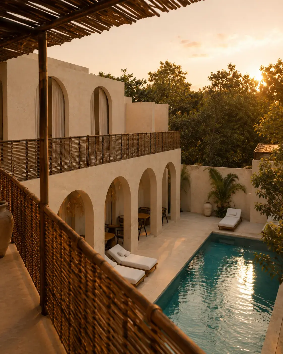 Pool seen from the second floor