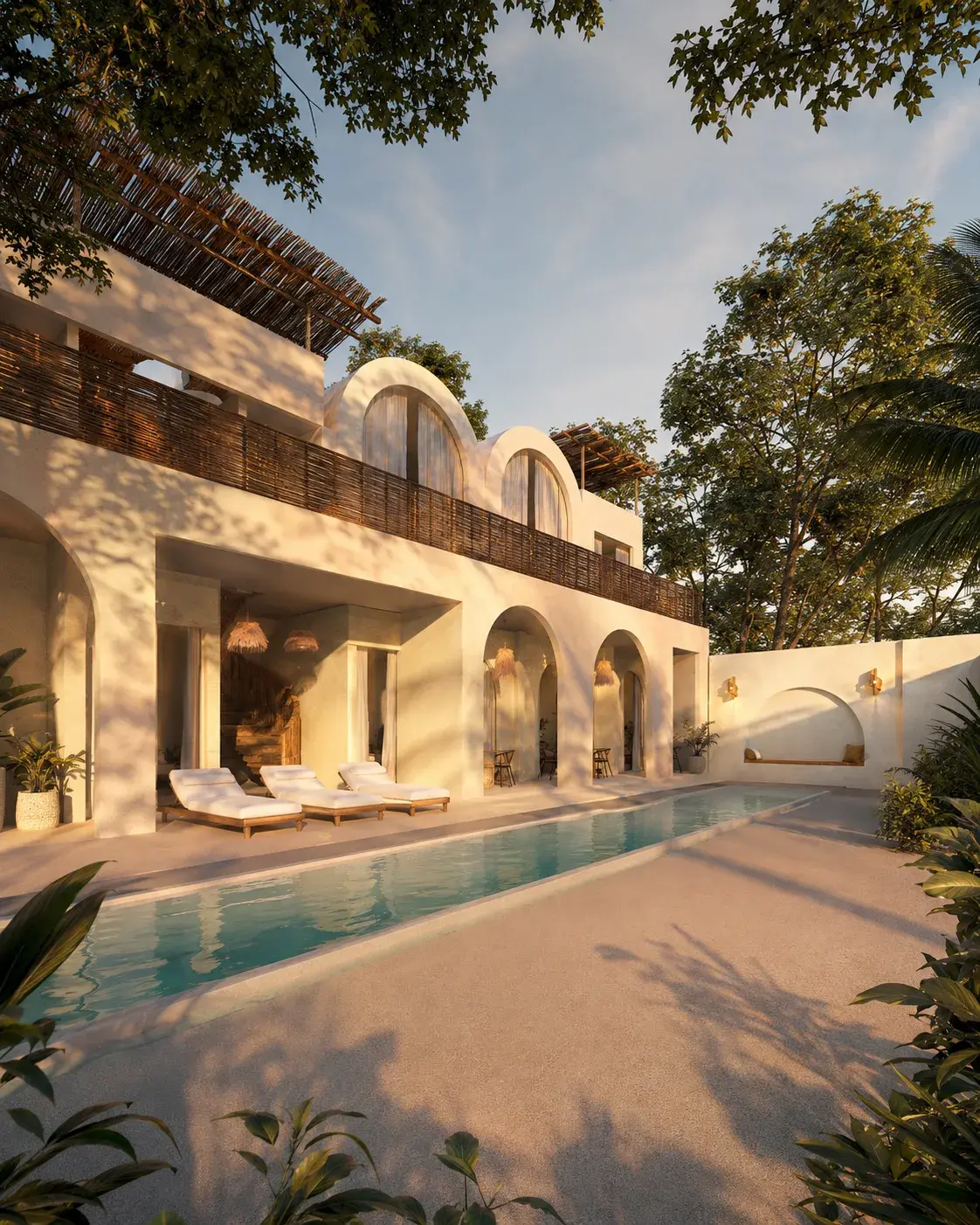 Wide view of the pool