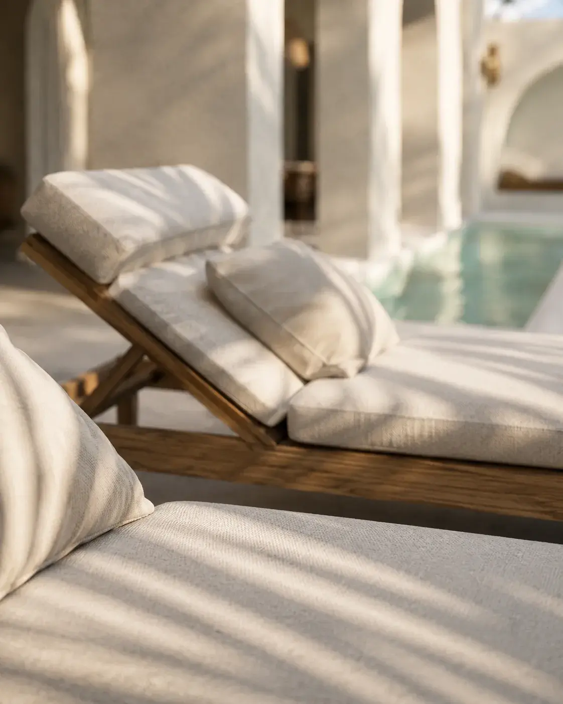 Lounger detail by the pool